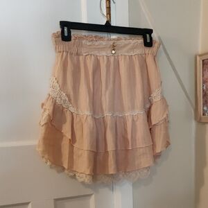 Axes Femme Short Pink Lacy Skirt
